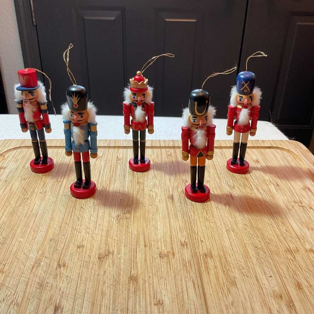Five Holiday Nutcracker wooden soldier ornament perfect for any holiday decor.